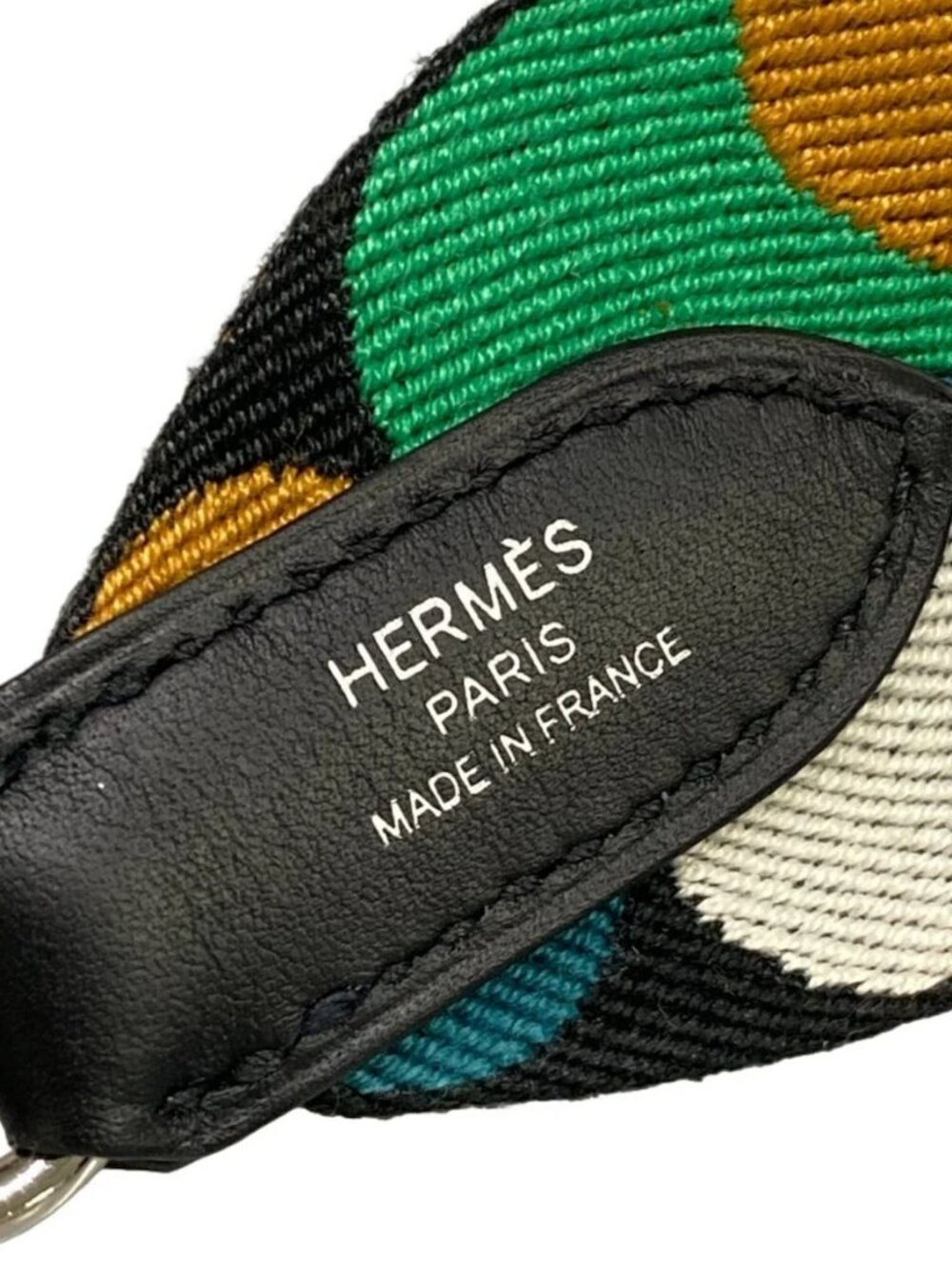 HERMES Bandoliere Sangle Flipper Ball 50mm Black Vert Bosphore Toile Veau Swift - Picture 3 of 4